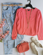 Jeans bordado con blusa