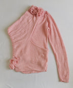 Blusa cuello asimetrico con falda de lona