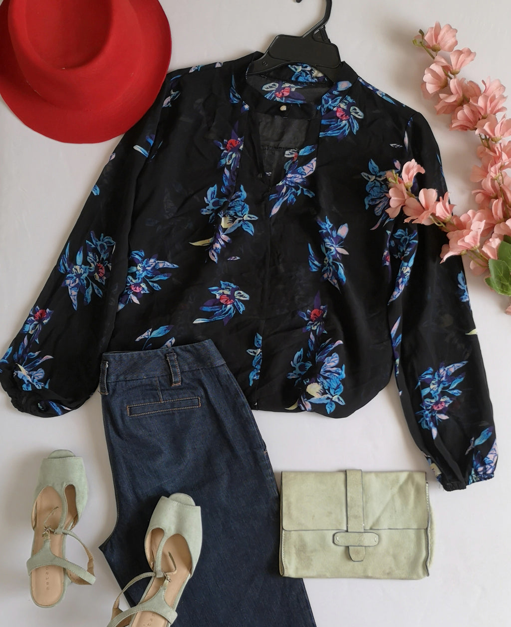 Blusa larga de chifon