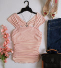 Blusa tallada corrugada