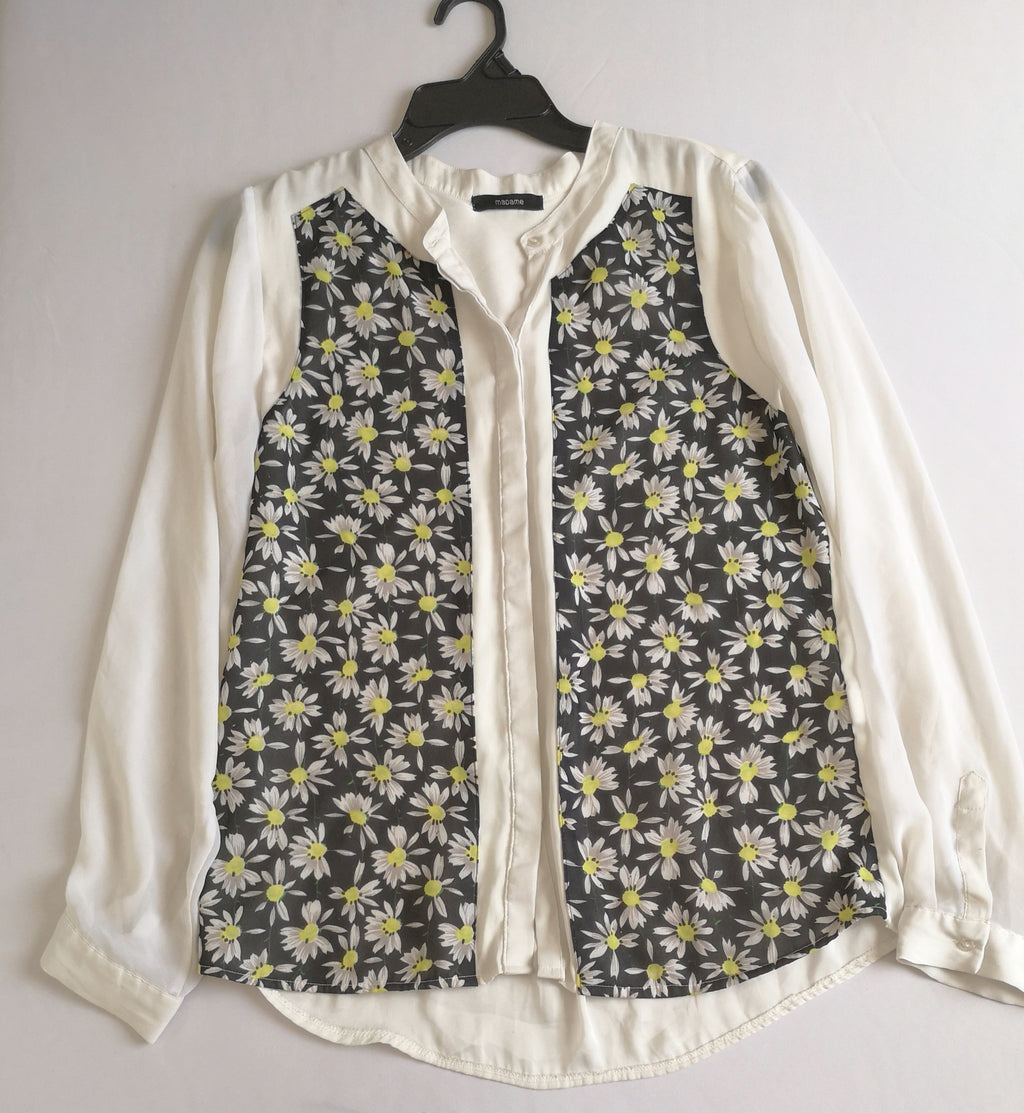 Palazzo traslapado con blusa de chifon