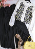 Palazzo traslapado con blusa de chifon