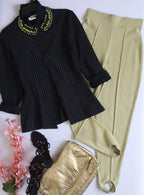 Blazer tela suave con pantalón cintura alta