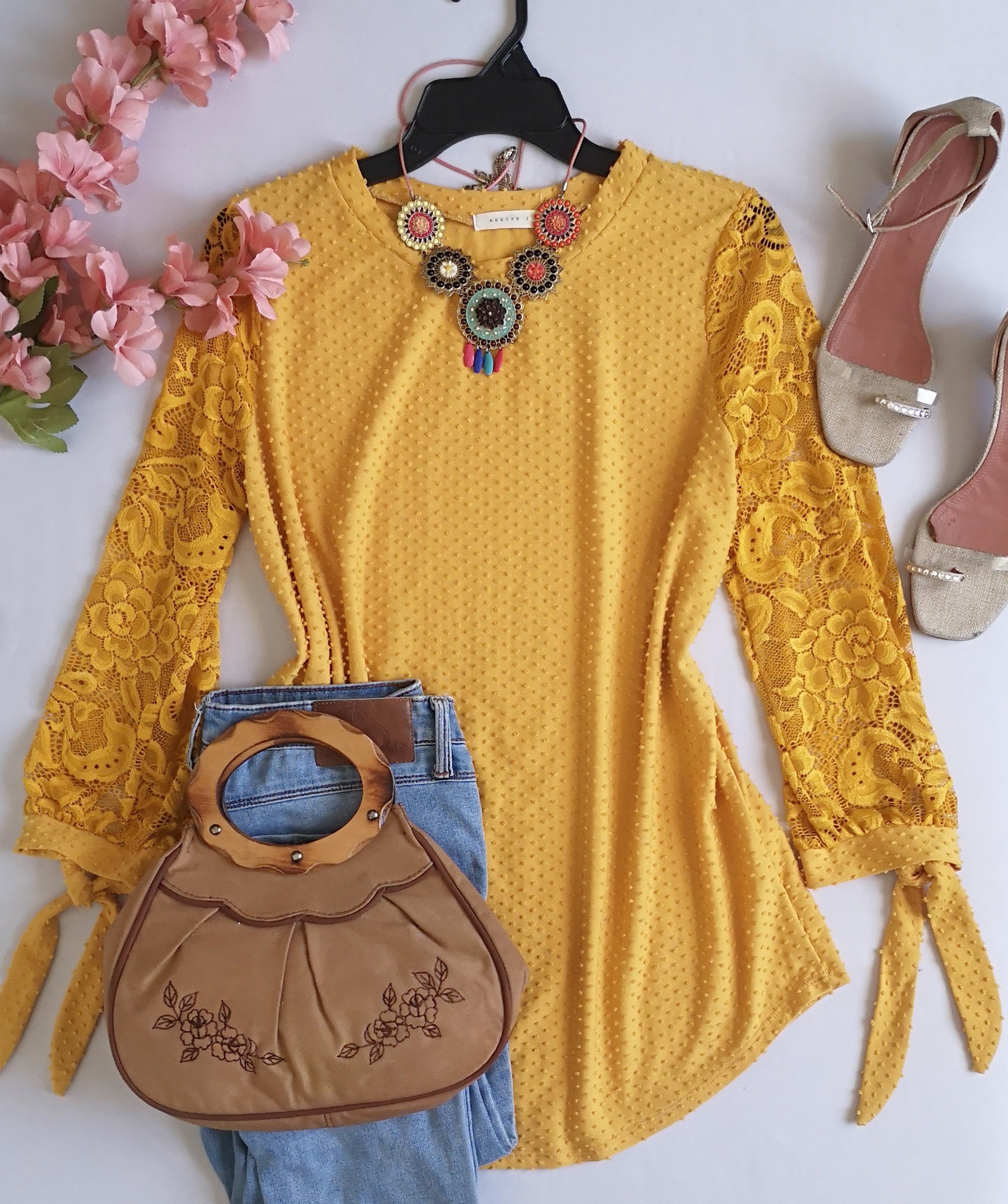 Blusa mangas de encaje ❤️