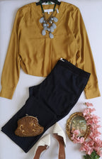 Blusa manga larga con pantalón corte recto ❤️