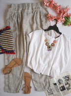 Pantalón de lino con blusa ❤️