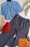Palazzo con con blusa manga corta 💙