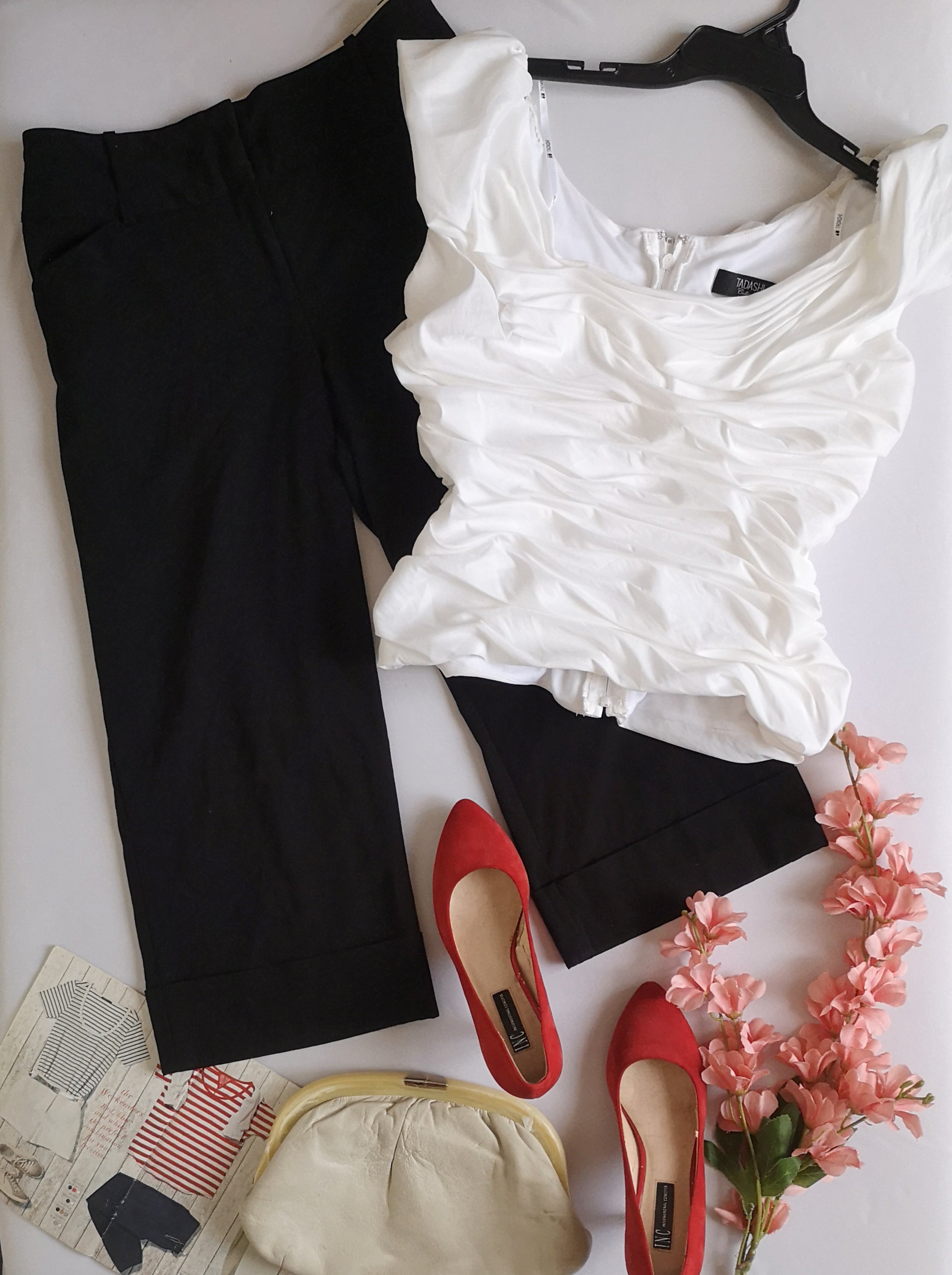 Blusa con zipper atrás y pantalón tipo Culotte