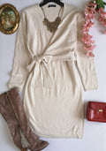 Vestido tejido traslapado de arriba
