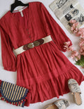 Vestido mangas 3/4 incluye cincho