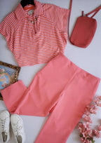 Blusa corta y pantalón ancho d ellas caderas ⚓
