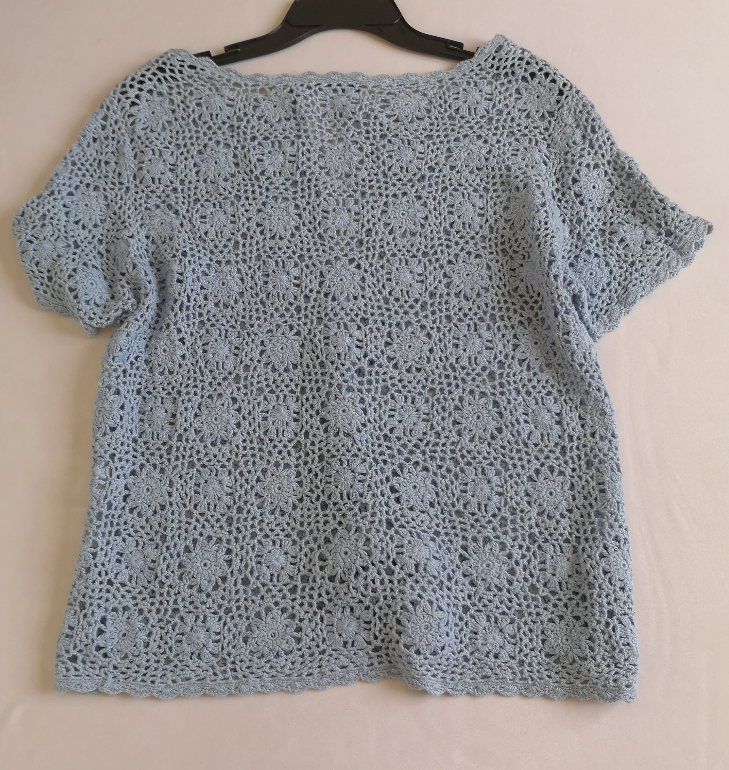 Vestido holgado de algodón con blusa tipo crochet