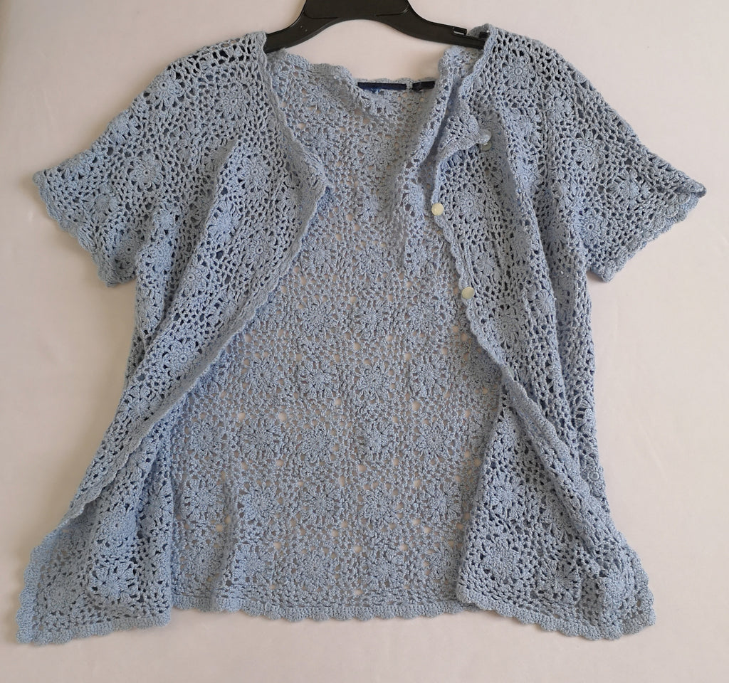 Vestido holgado de algodón con blusa tipo crochet