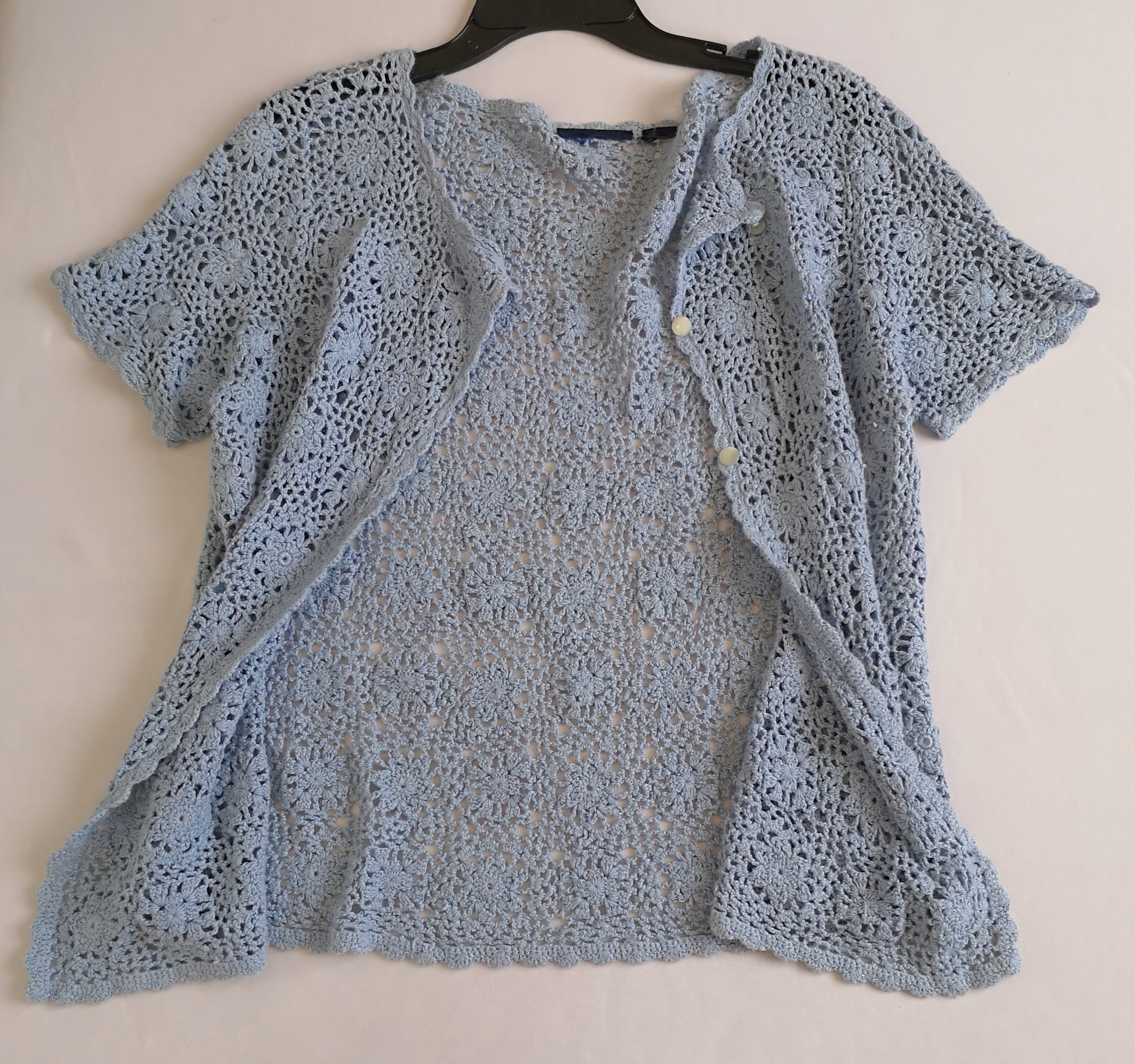 Vestido holgado de algodón con blusa tipo crochet