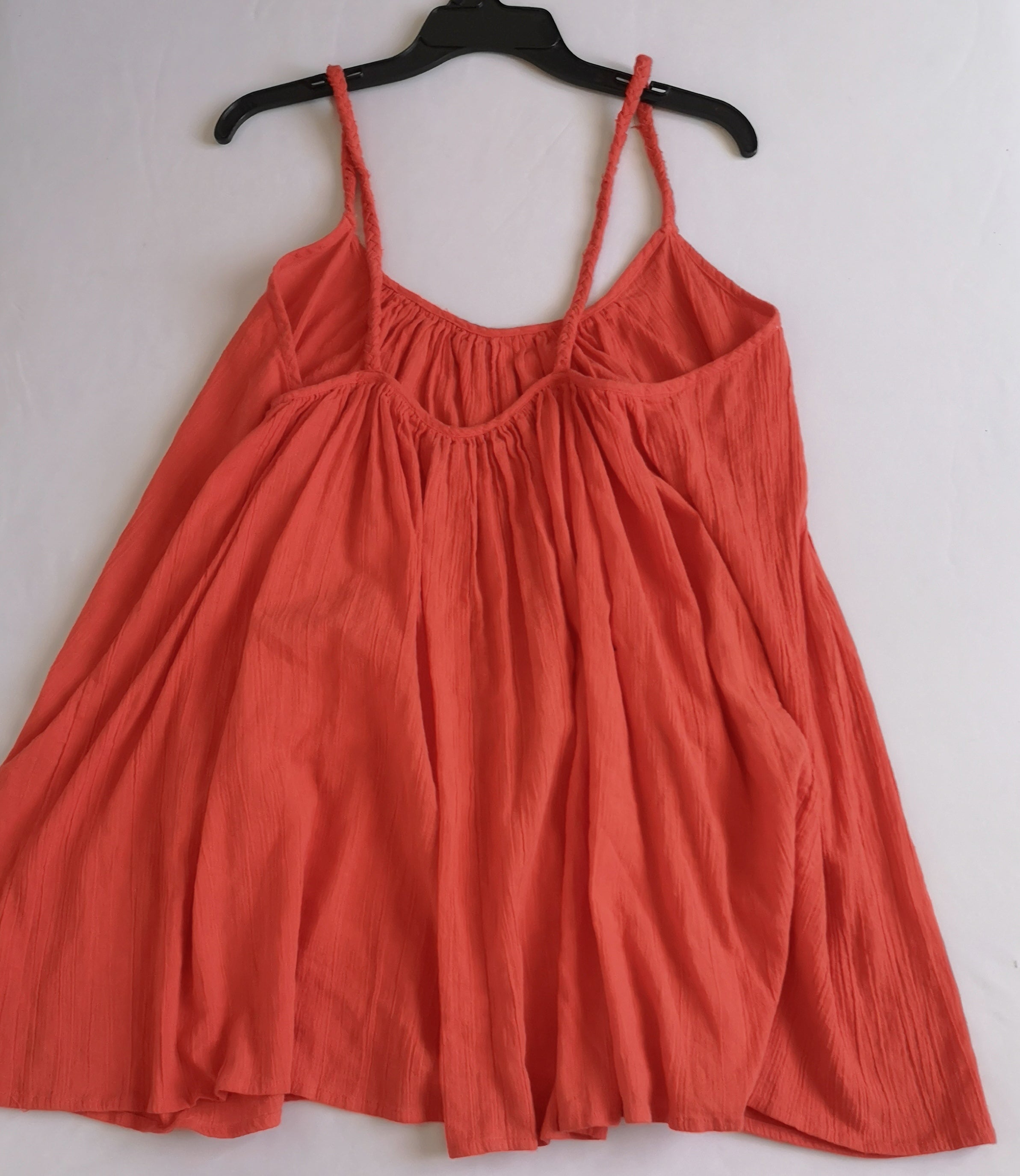 Vestido holgado de algodón con blusa tipo crochet