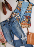 Jeans corte recto rasgado con chaleco ⚓