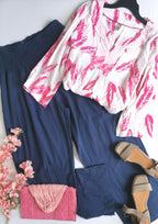 Palazzo con bolsas a los lados y blusa tipo túnica ❤️