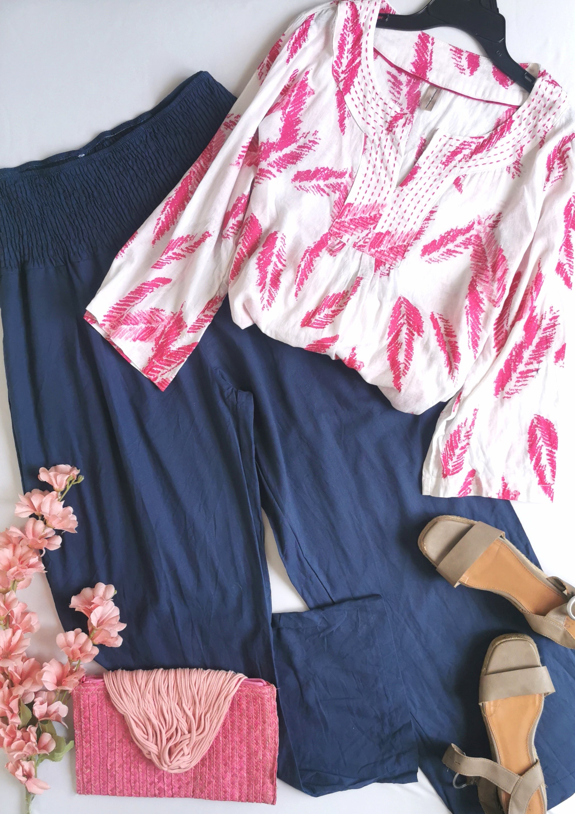 Palazzo con bolsas a los lados y blusa tipo túnica ❤️