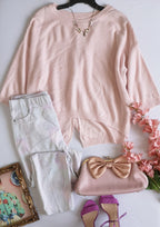 Blusa tejida con cintas atrás con jeans ⚓