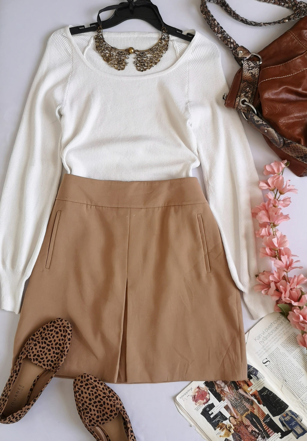 Blusa acanalada con falda ❤️