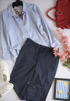 Jeans tela suave con blusa hombros caídos ⚓