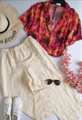 Pantalón de lino con blusa corta ⚓