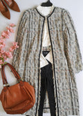 Chaqueta larga tipo tweed