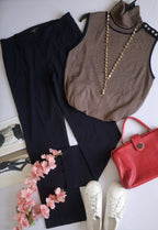 Pantalón stresh con blusa cuello alto