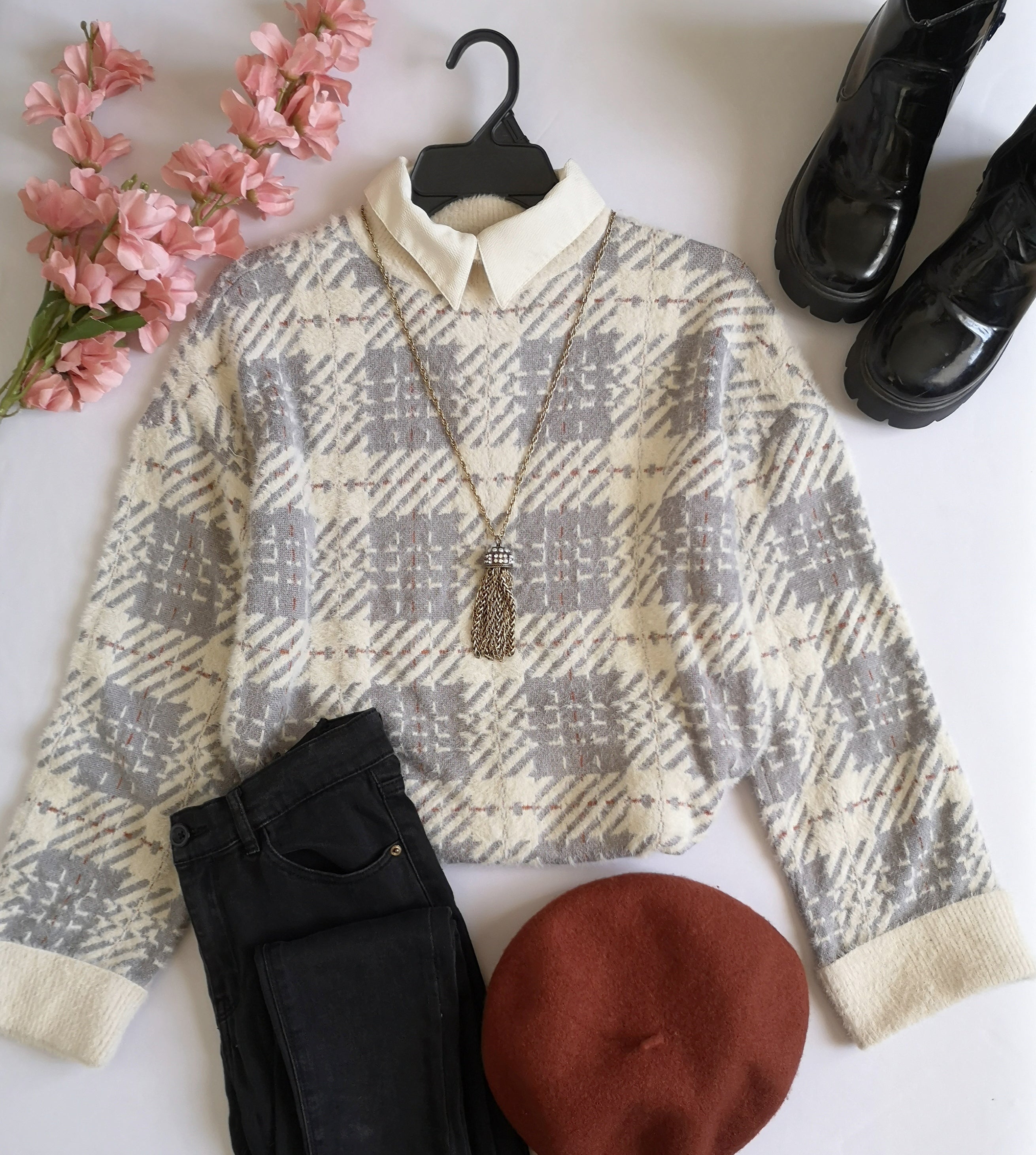 Sueter cuello cerrado tipo angora
