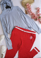 Sueter corto con pantalón tejido