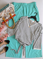 Palazzo y blusa con nudo