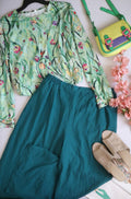 Palazzo de chifon y blusa manga larga