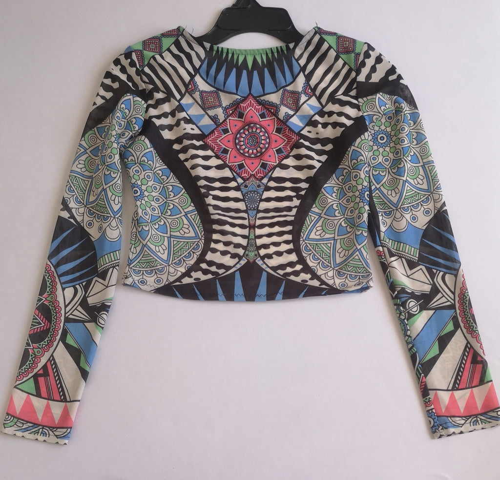 Falda bombacha con blusa crop