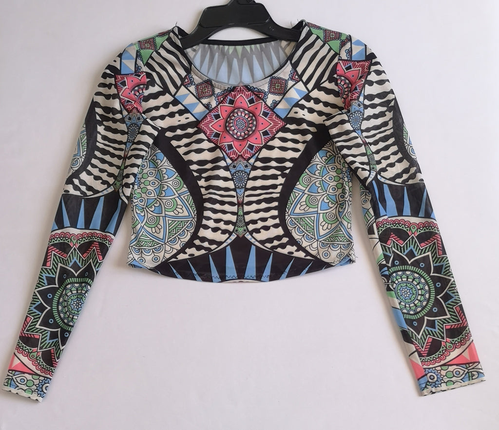 Falda bombacha con blusa crop