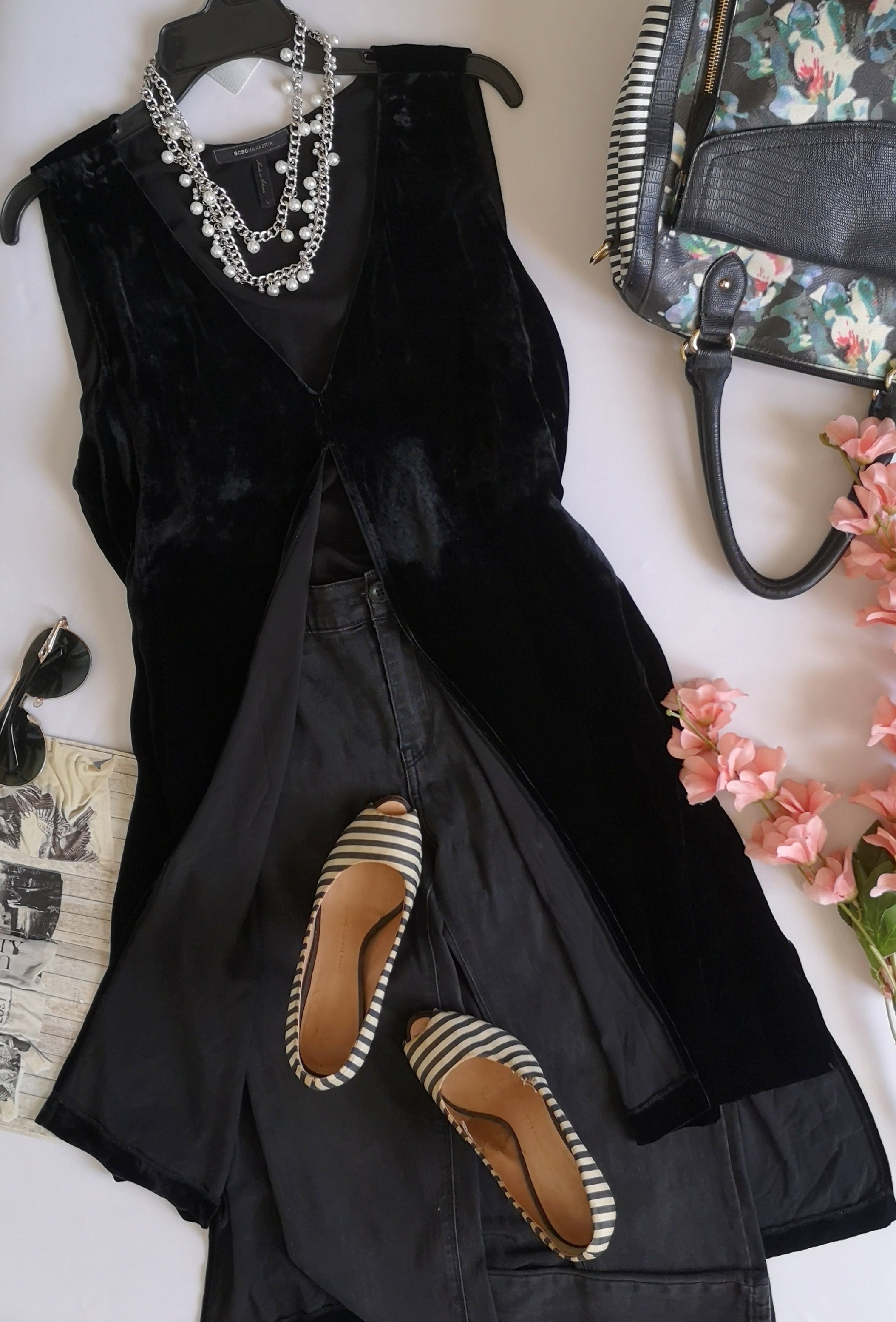 Maxi blusa de terciopelo con chifon