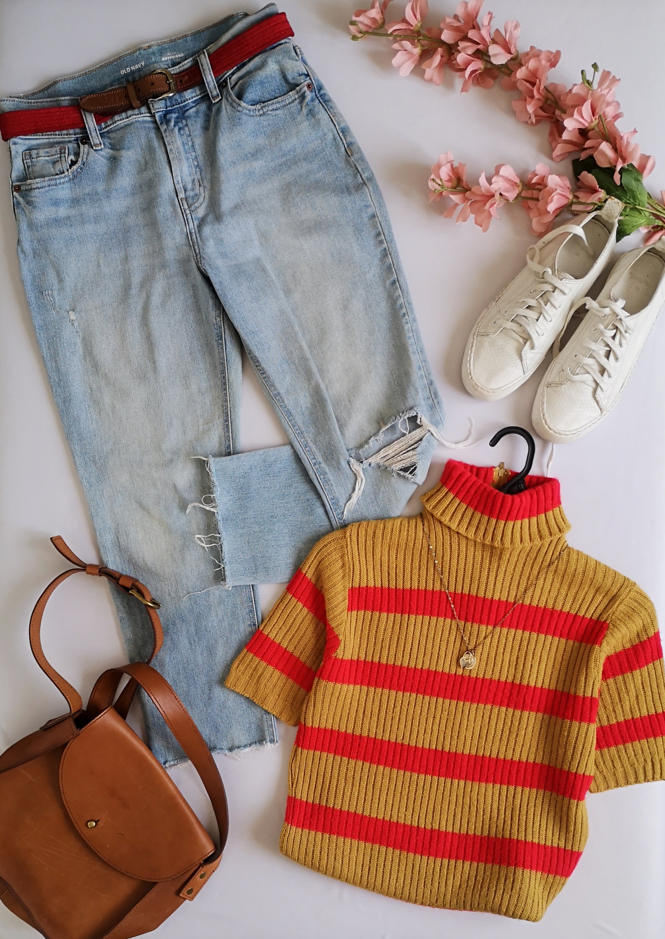 Blusa tejida con jeans boyfriend ❤️