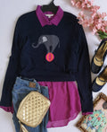 Sueter liviano con blusa de chifon