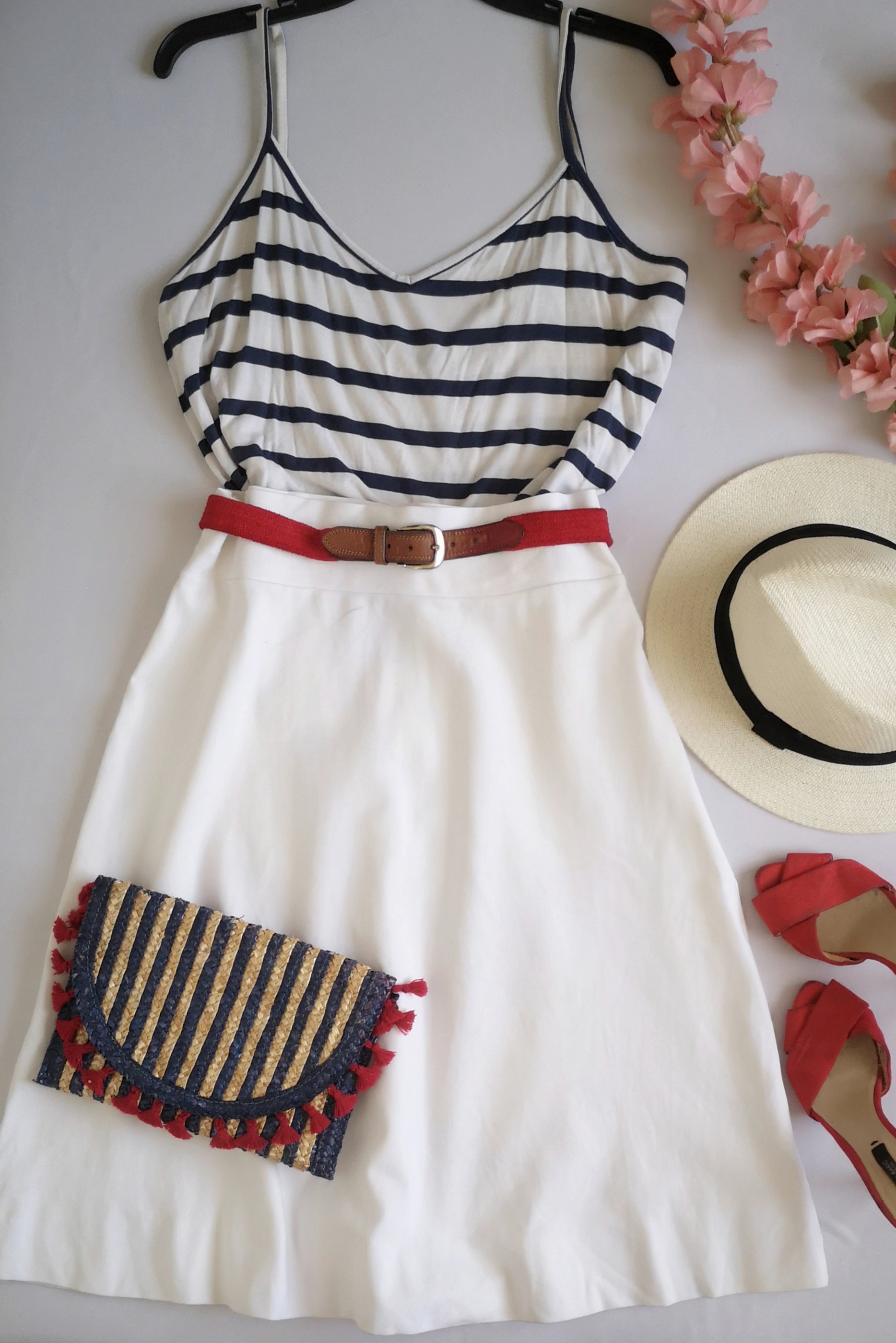 Blusa tejida con falda midi