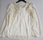 Blusa con adorno adelante y falda midi de algodón