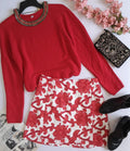 Sueter tejido con falda corta