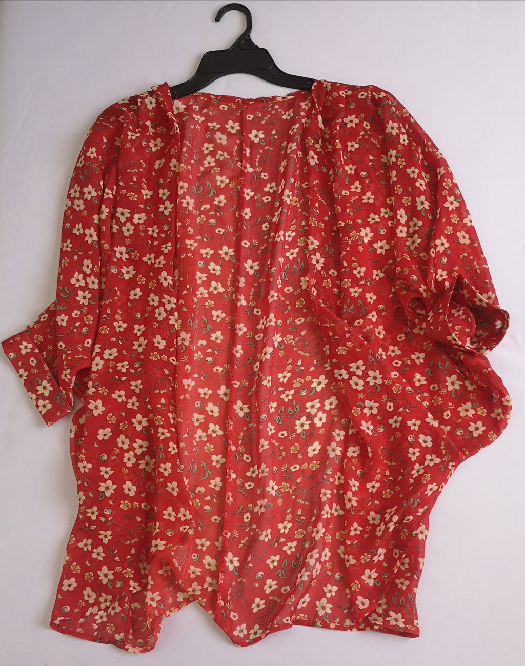 Kimono de chifon con falda de encaje ⚓