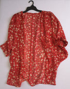 Kimono de chifon con falda de encaje ⚓