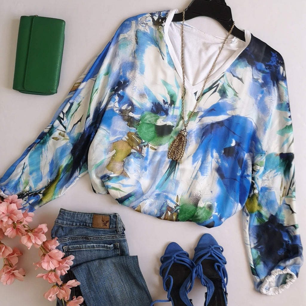 Blusa tipo seda