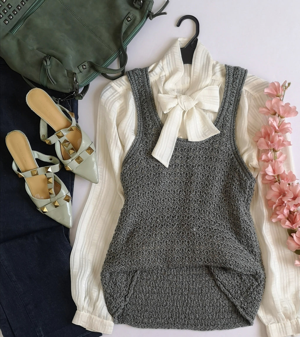 Blusa tejida tipo chaleco
