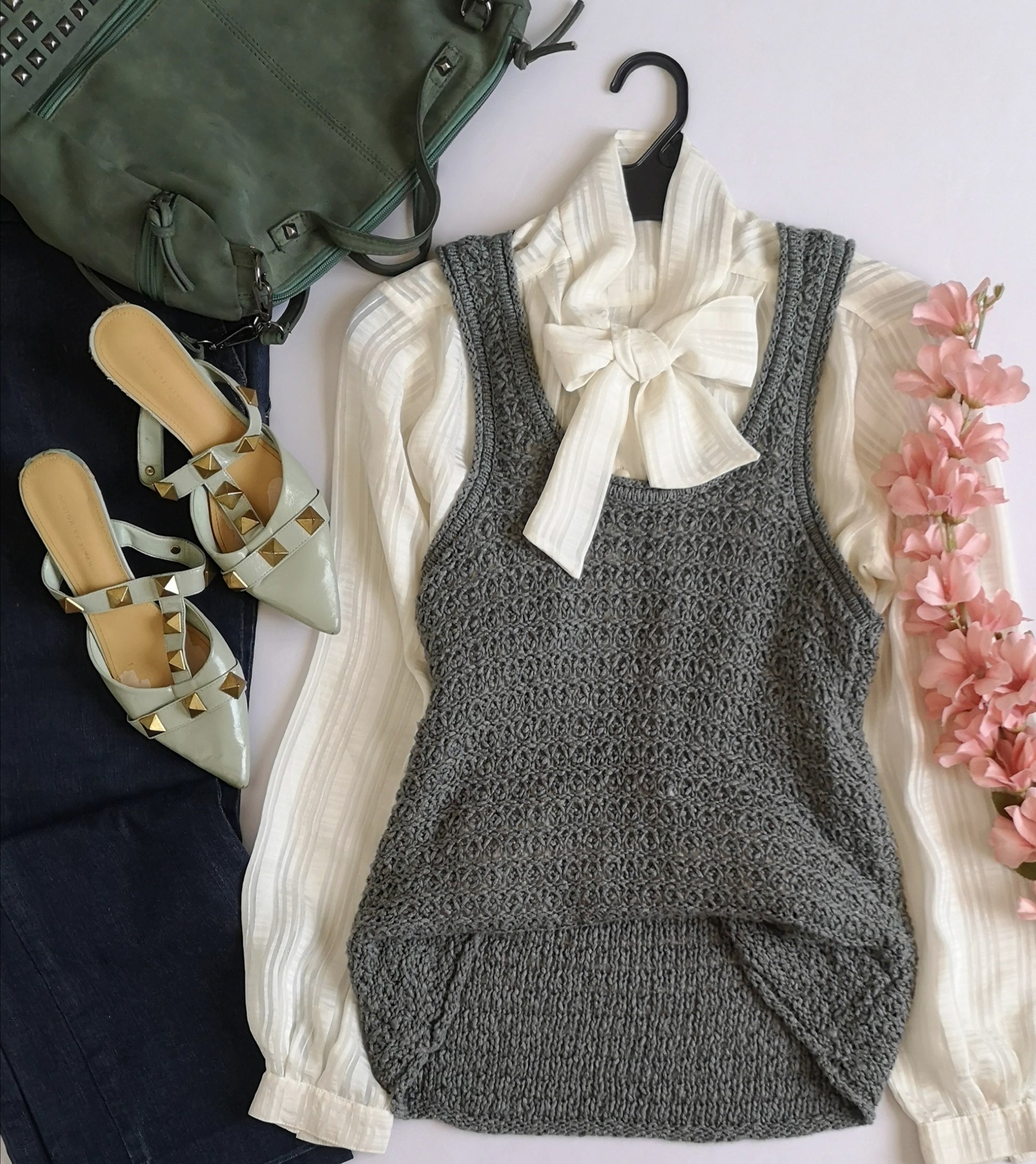 Blusa tejida tipo chaleco