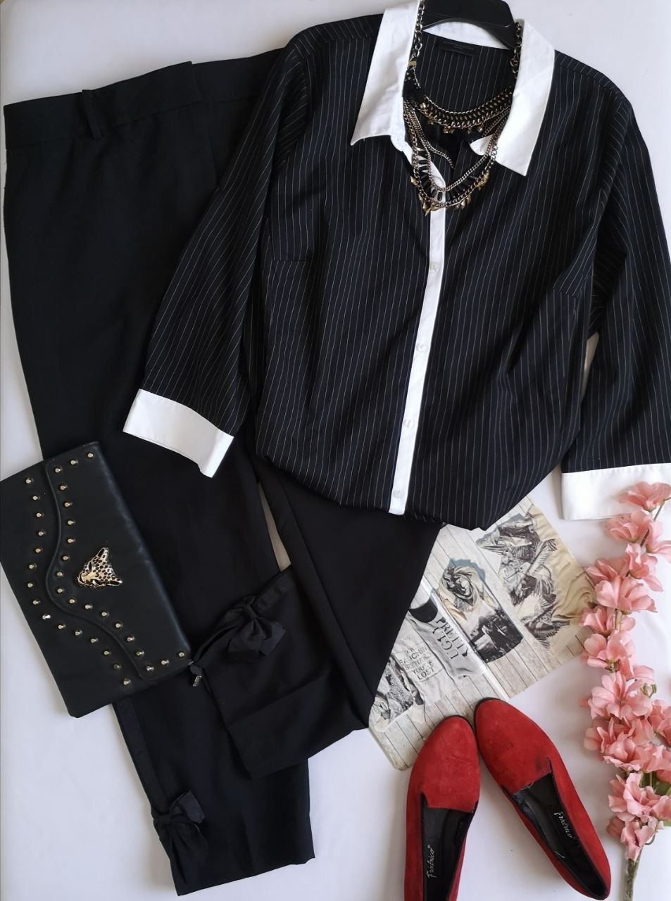 Blusa y pantalón semiformal con moñas abajo ⚓