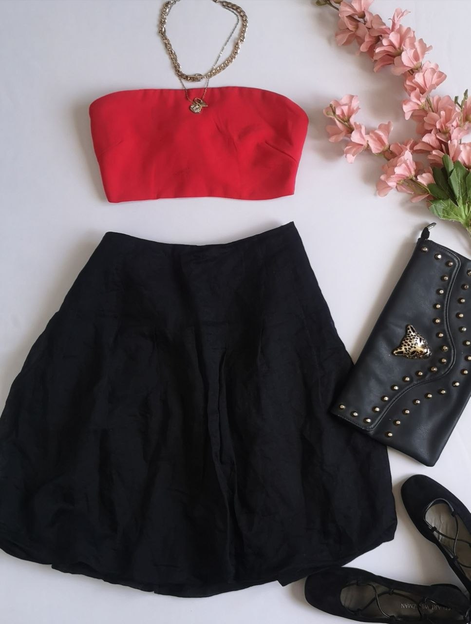 Top strapless con falda globo ❤️