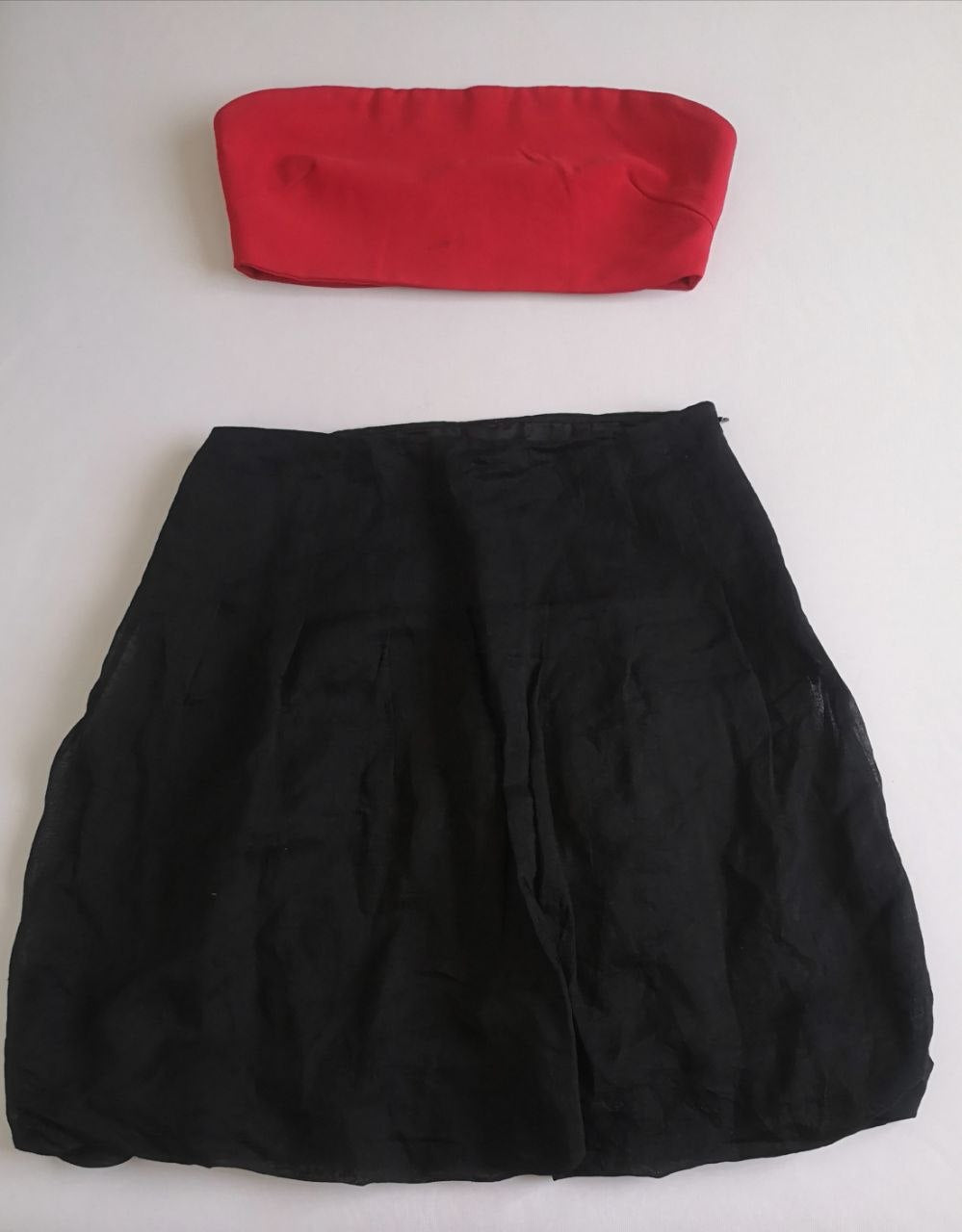 Top strapless con falda globo ❤️
