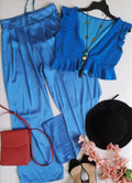 Palazzo tipo seda y Crop top