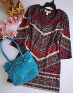 Vestido corte recto incluye cartera